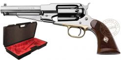 Revolver PIETTA Remington 1858 Inox Cal. 44 - crosse quadrillée + valise - Canon 5,5''