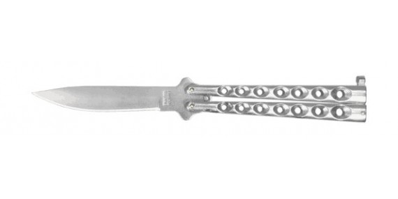 Butterfky knife - Nickel plated handle