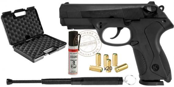Pack défense - Pistolet alarme KIMAR PK4 noir Cal. 9mm PAK