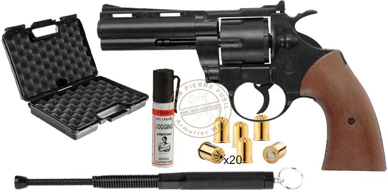 Pack défense - Revolver alarme BRUNI Python noir Cal. 9mm RK (.380)