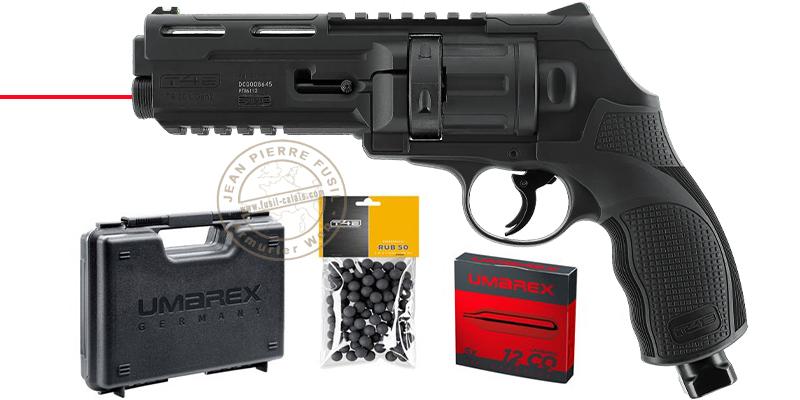 Pack revolver CO2 à balles de caoutchouc T4E - TR 50 Laser Gen2 - Cal.50 (13 Joules max)