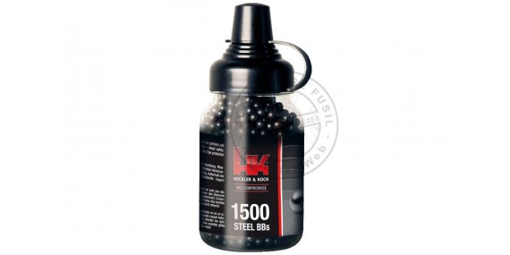 Biberon 1500 balles BB sphériques noires 4,5mm Heckler & Koch
