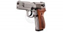 Pistolet alarme UMAREX P88 nickelé crosse bois - Cal. 9mm