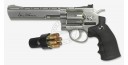 Revolver 4,5 mm CO2 ASG Dan Wesson 6'' - Nickelé (3 joules) - Plombs