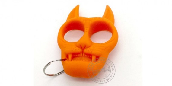 Cat key ring knuckle-duster - Orange