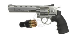Kit Revolver 4,5 mm CO2 ASG Dan Wesson 6'' - Nickelé (3 joules) - PROMO 2012